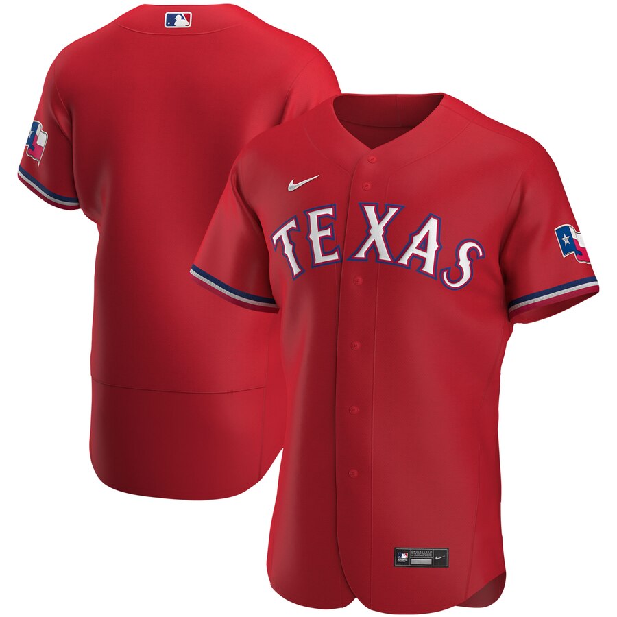 Custom Texas Rangers Men Nike Red Alternate 2020 Authentic MLB Jersey